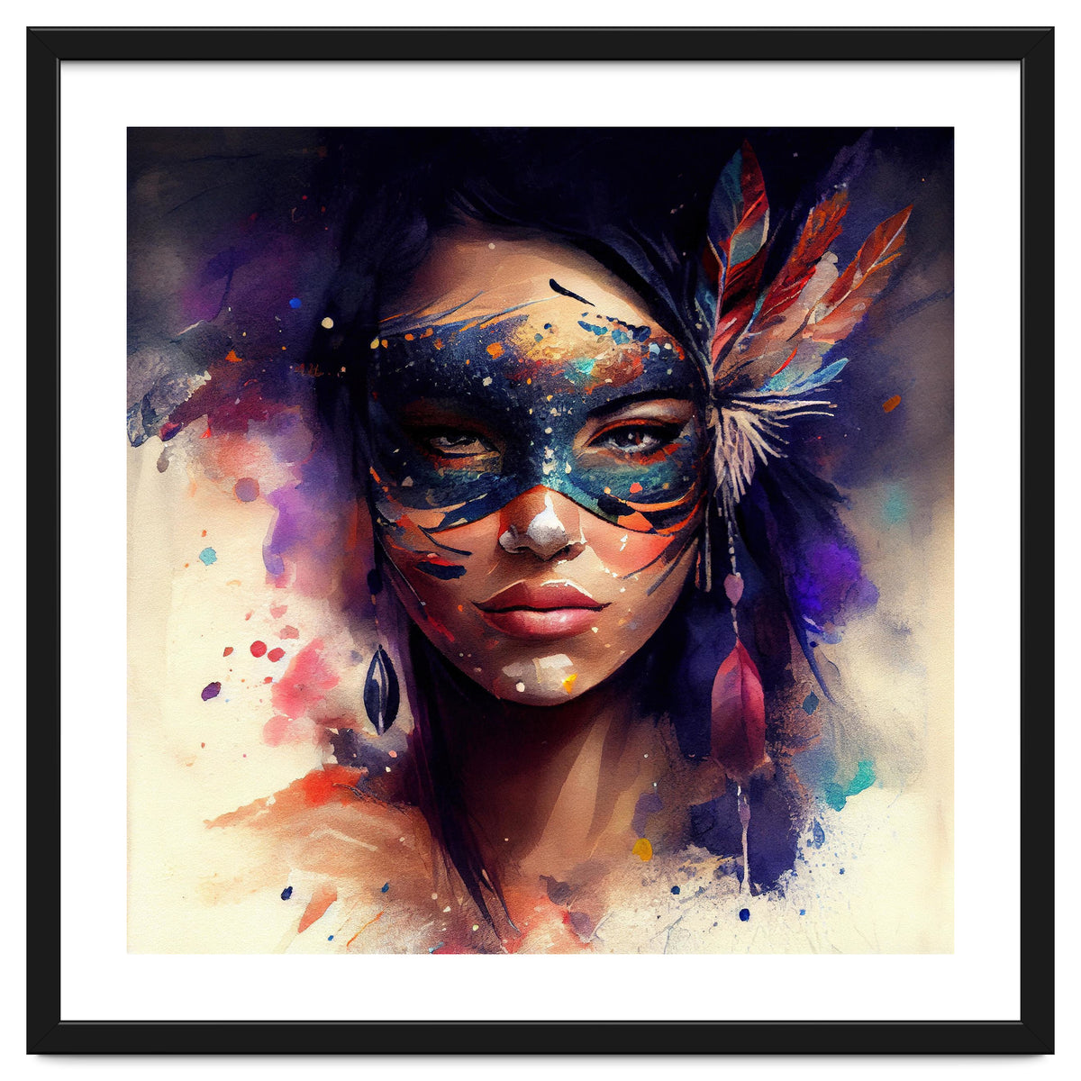 Watercolor Carnival Woman #1