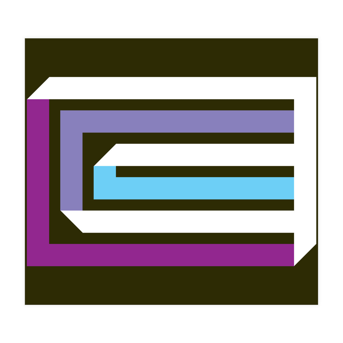 Geometric Shapes No. 35 -  brown, blue & lilac (Print Only)