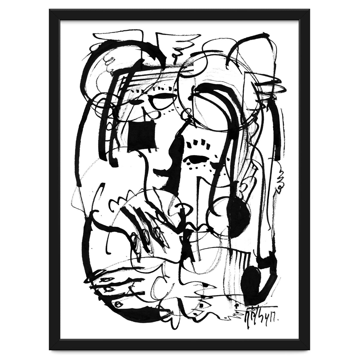 Two Shy Angels - b&w