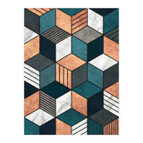 Copper, Marble and Concrete Cubes 2 with Blue (Print Only) thumbnail