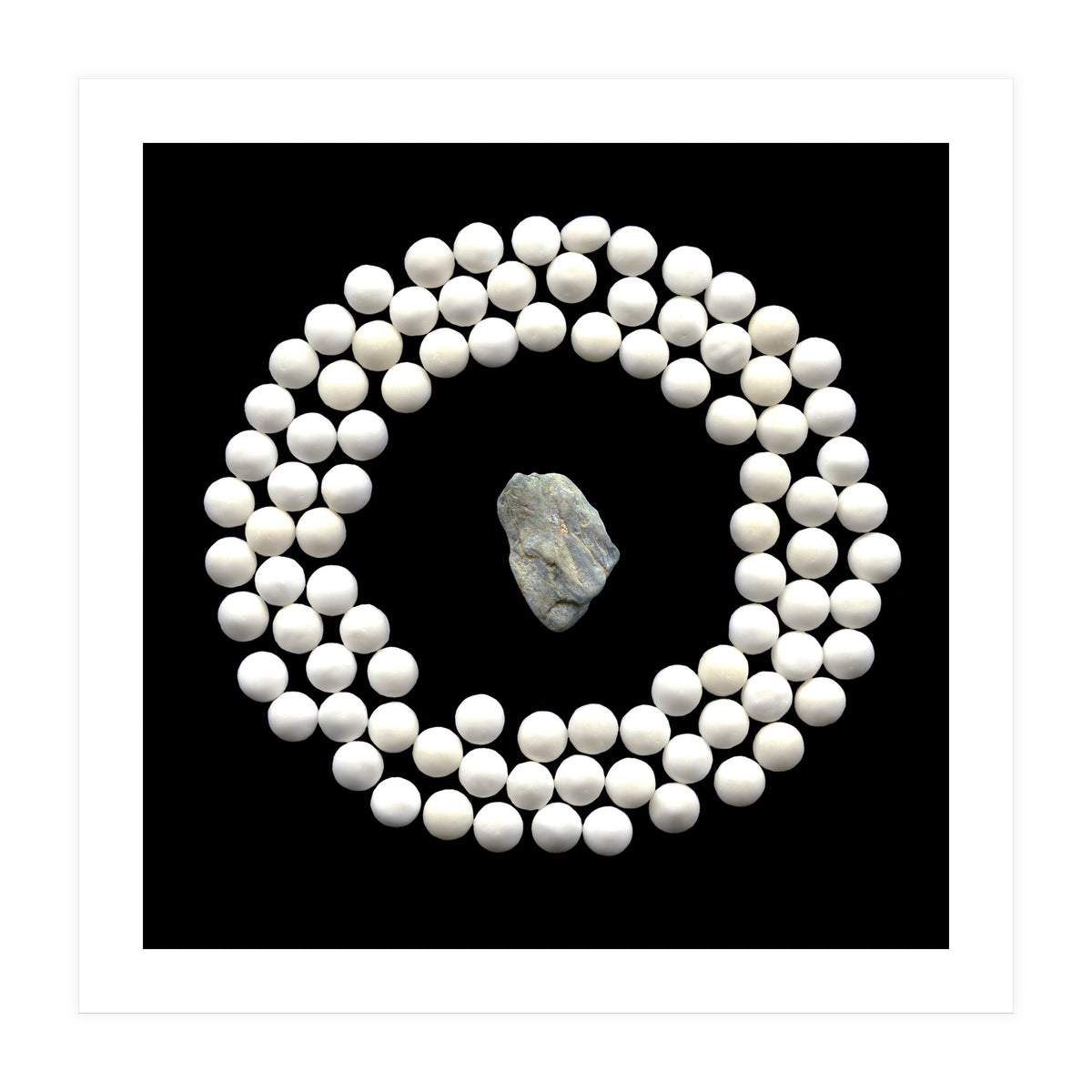 White pearls and stone (Print Only)