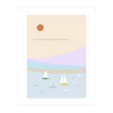sailboat in the sunset ocean (Print Only) thumbnail