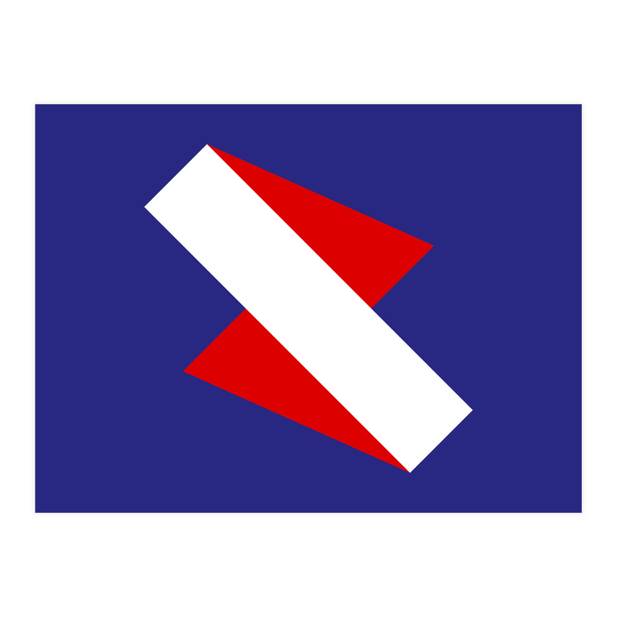 Geometric Shapes No. 68 - red & royal blue (Print Only)