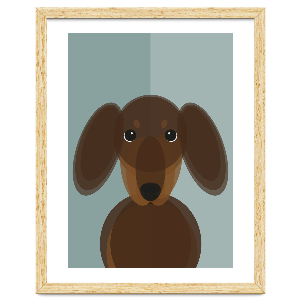 Mid Century Geometric Dachshund Dog