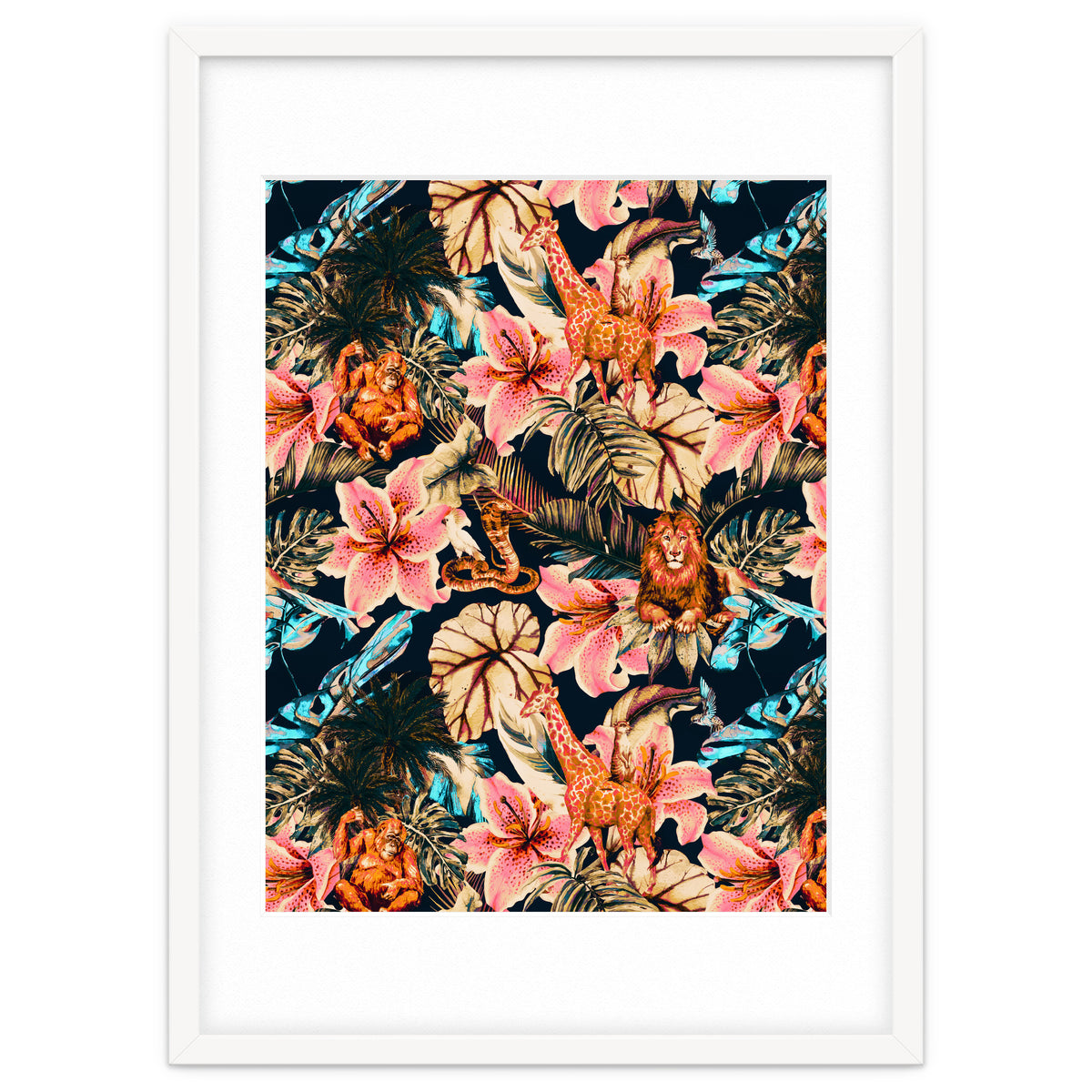 Wild animals in the dark of the jungle 02