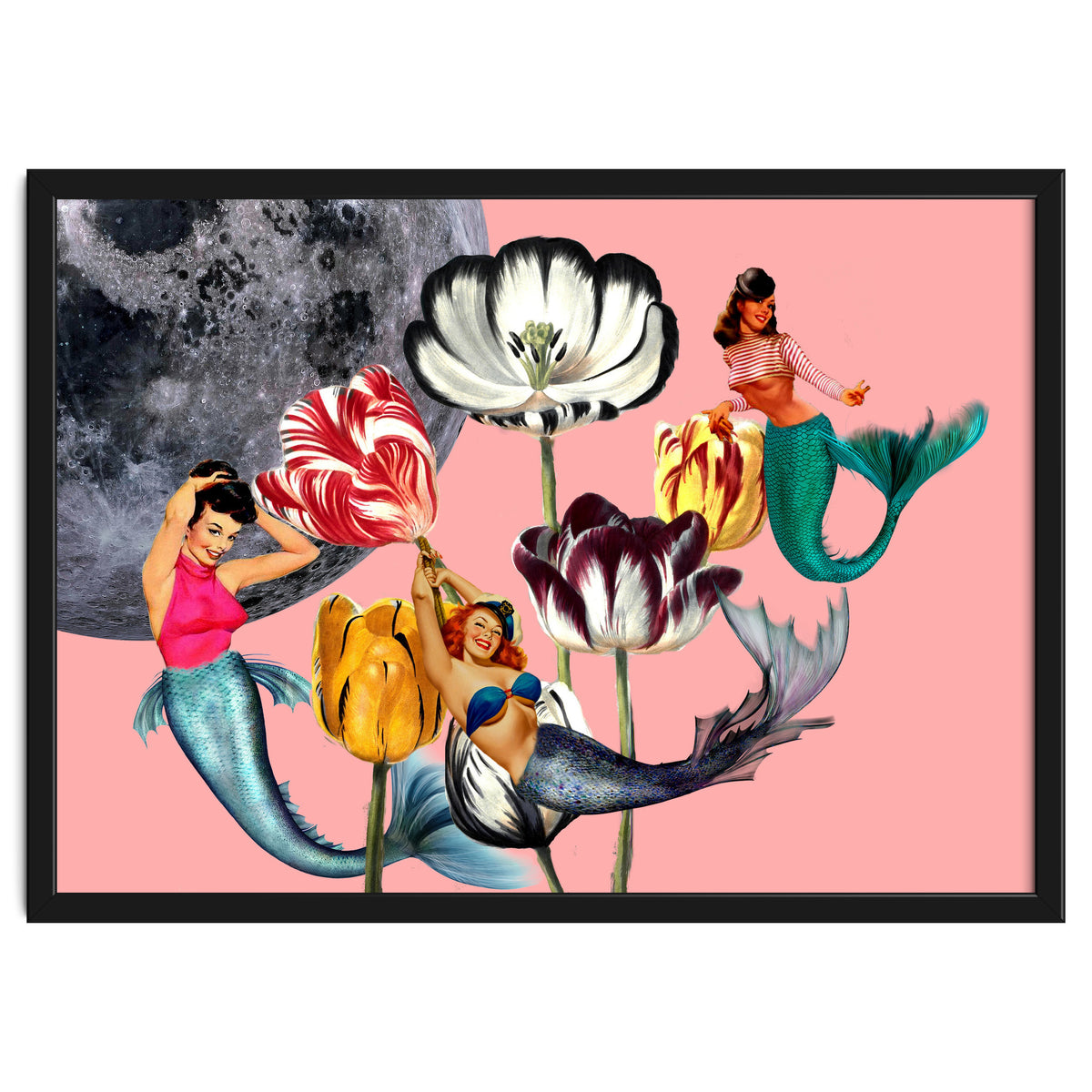 Mermaid Floral with moon