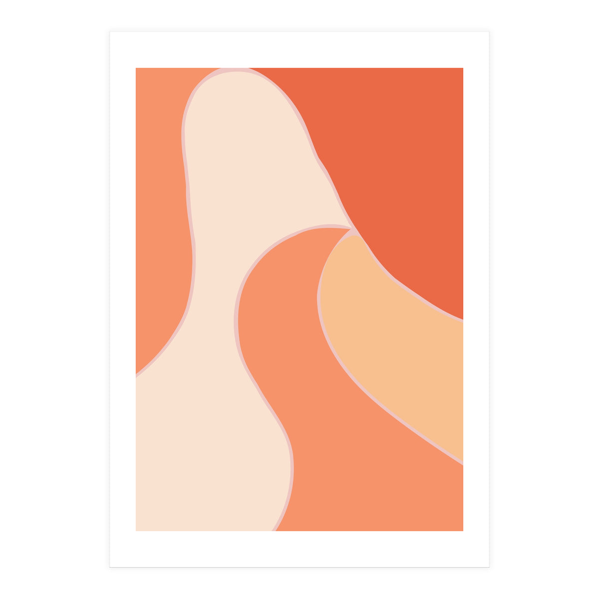 Colorful Orange Tones  Retro Waves (Print Only)