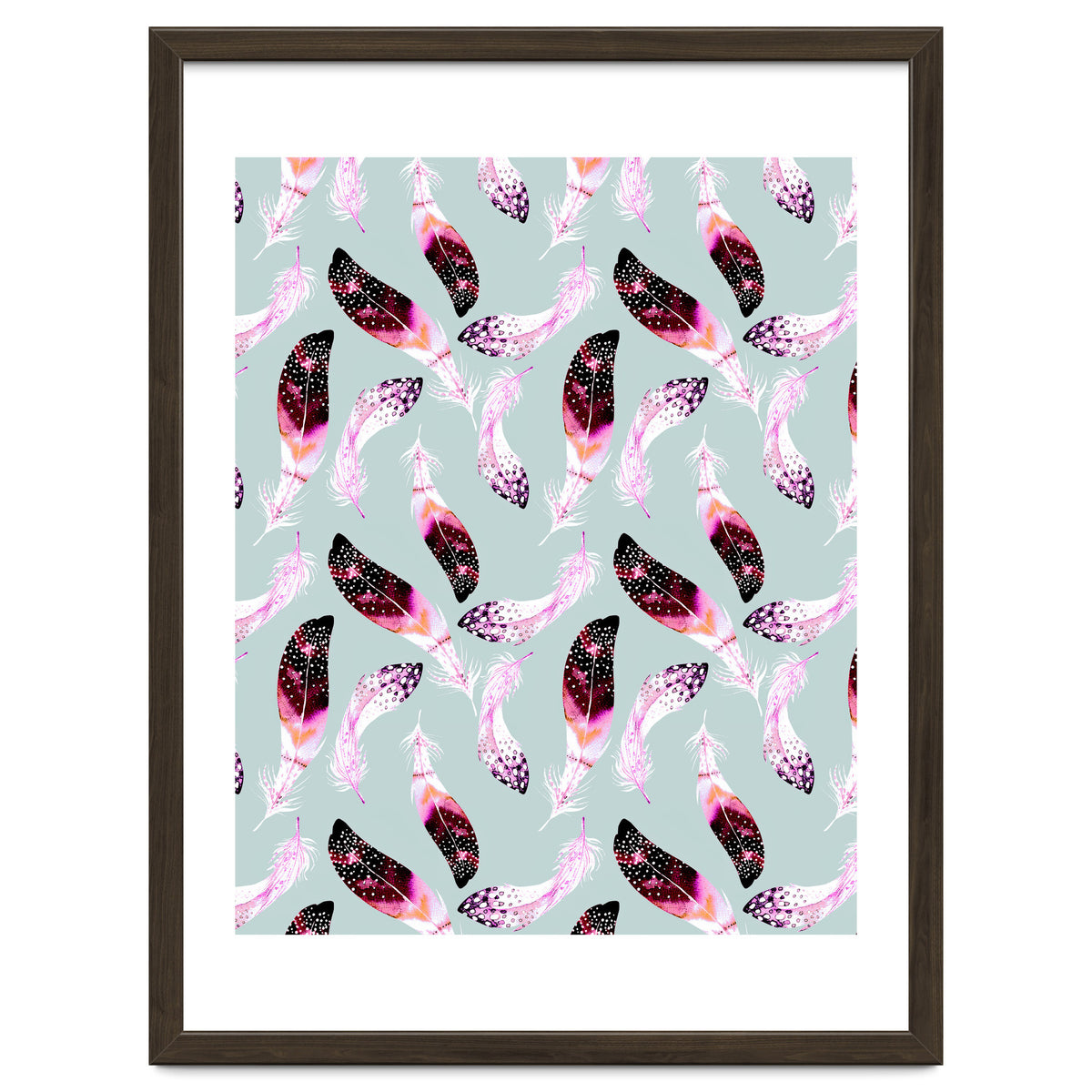 Bohemian pattern of feathers