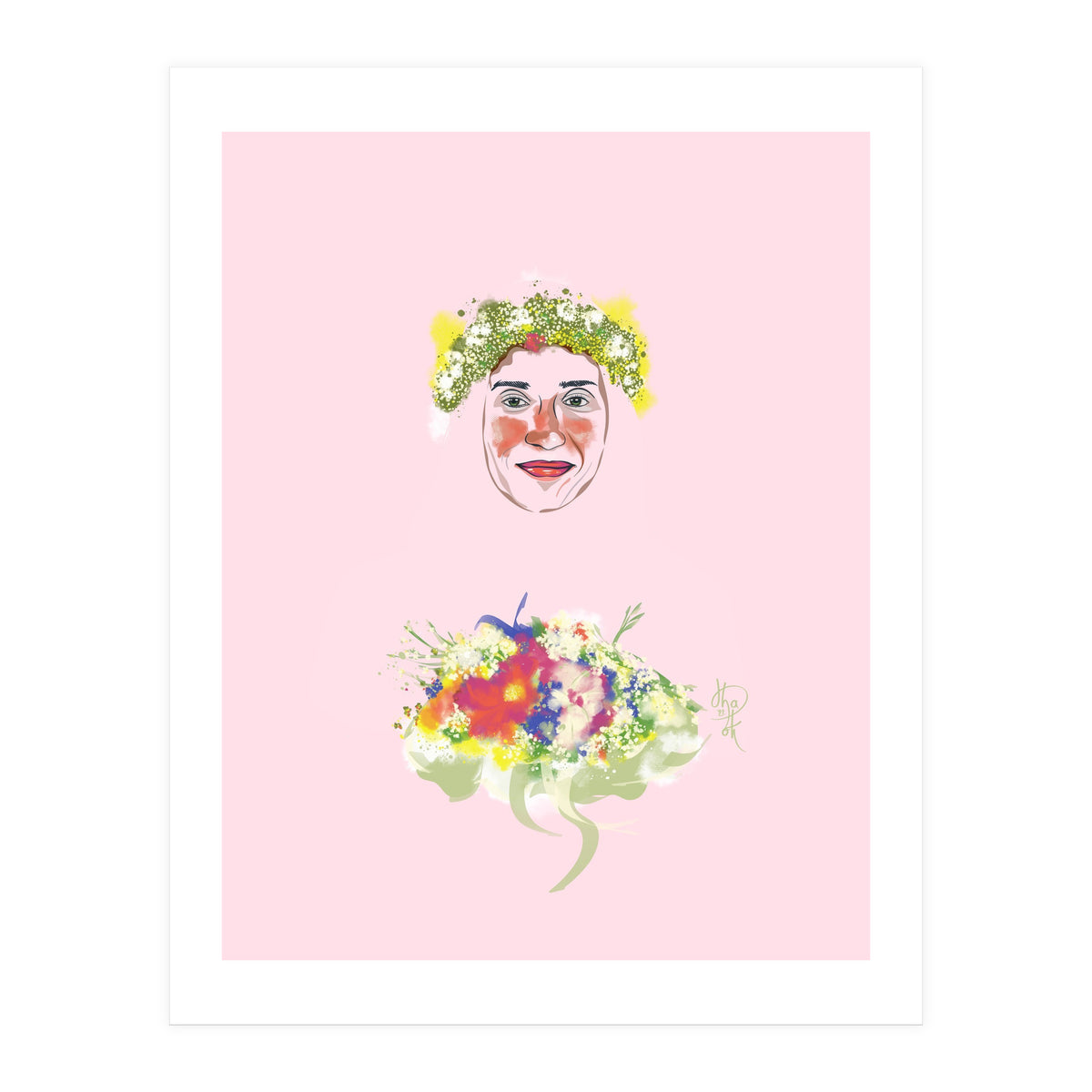 Girl In Wreath 2 (Print Only)
