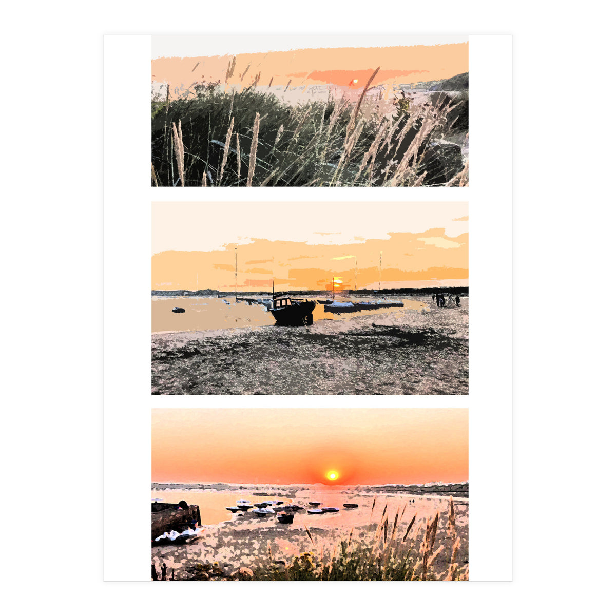 Beadnell, North East Coast in Paints  (Print Only)