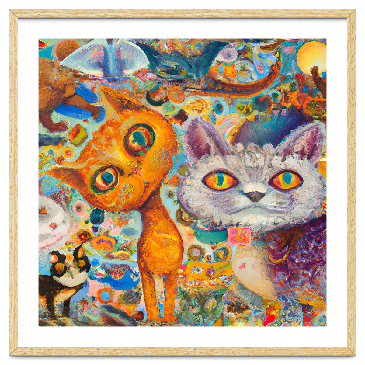 Chaotic and Colorful Fantasy Cat Collage 14