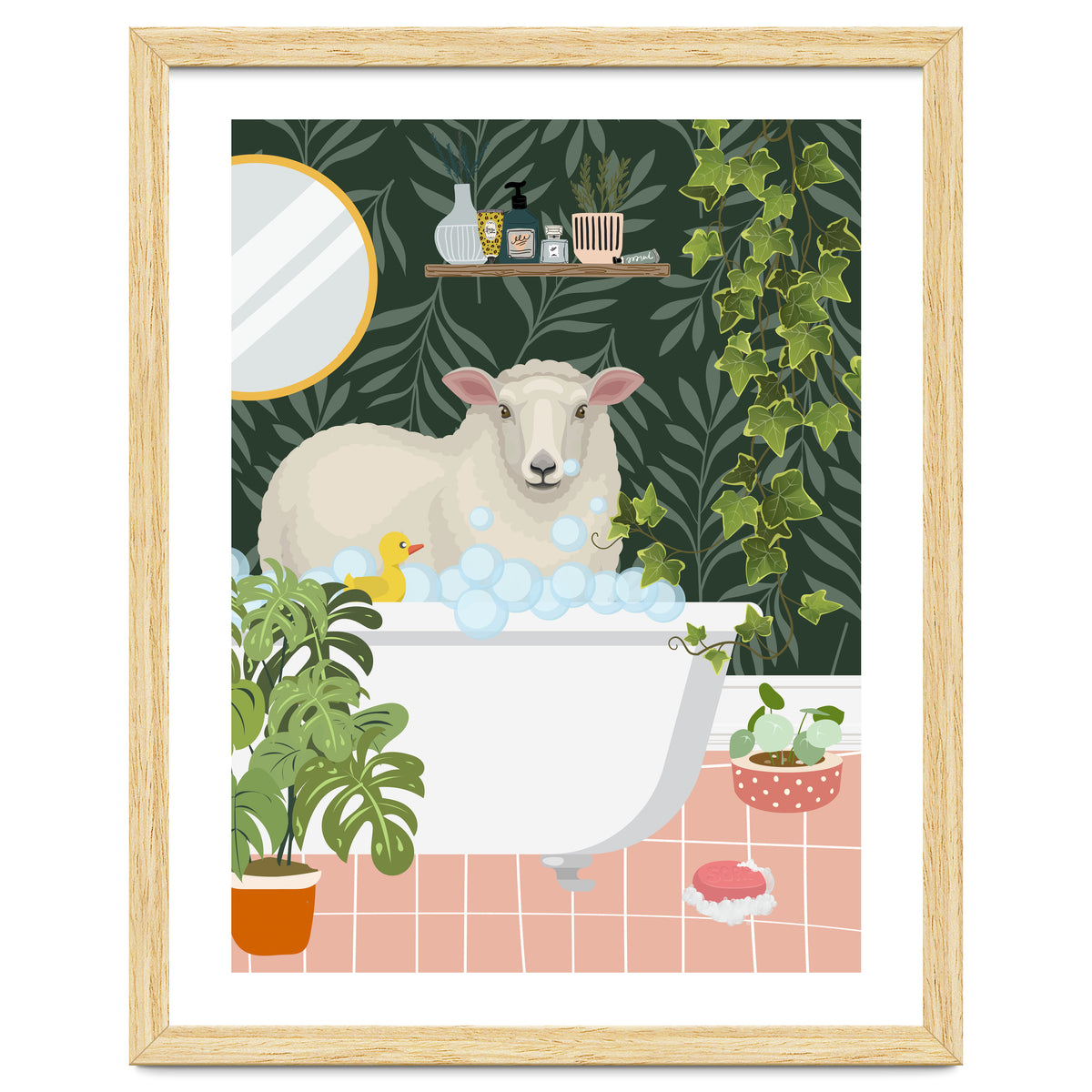 Sheep in Botanical Bathroom