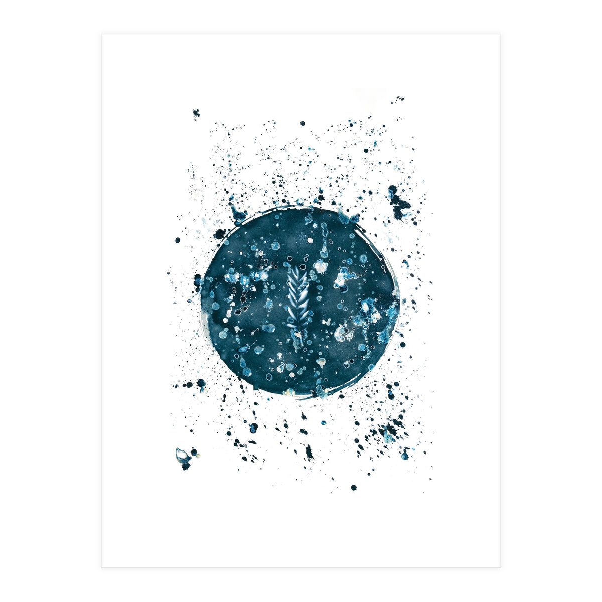 Indigo Blue Botanical Leaves No. 8 (Print Only)