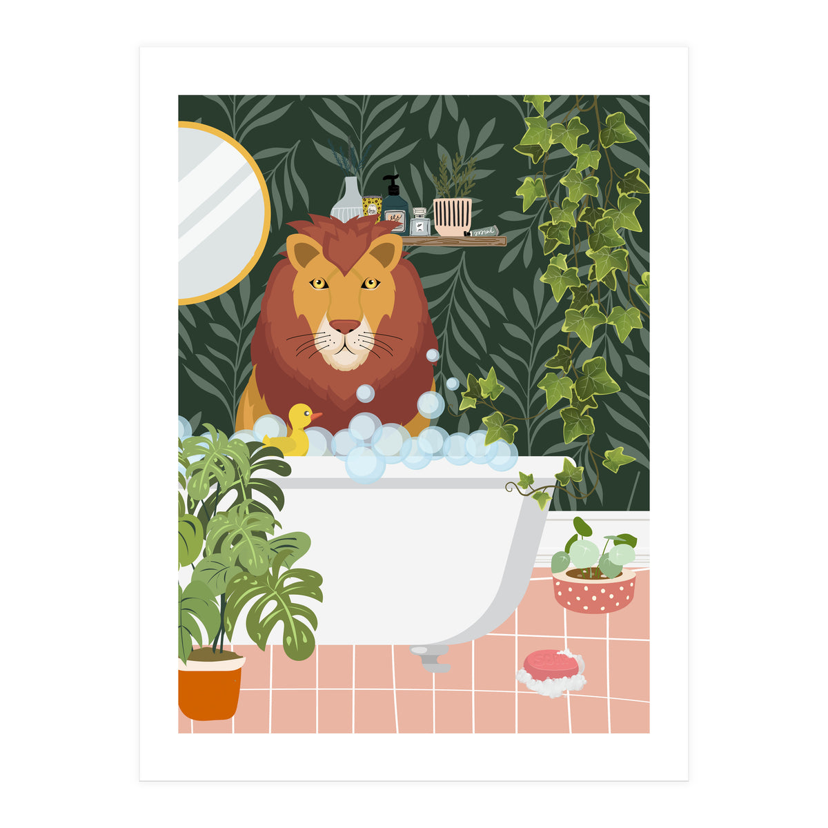 Lion in My Bathtub (Print Only)