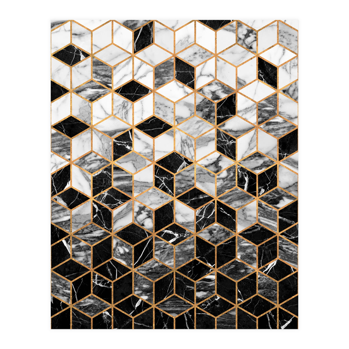 Marble Cubes - Black and White (Print Only)