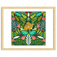Cheetah Couple Illustration, Wild Cat Jungle Nature, Mandala Painting, Wildlife Tropical Tiger
