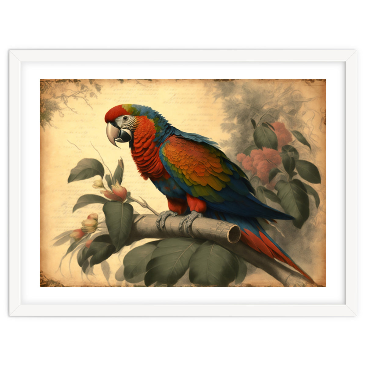 Parrot Vintage Painting