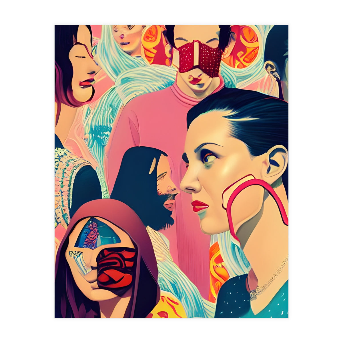 Masquerade Mask Fashion Collage 01 (Print Only)