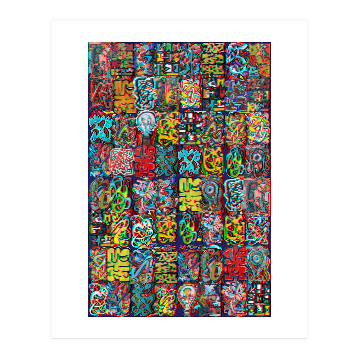 Formas 14 34 3d And Graffiti 6 (Print Only)