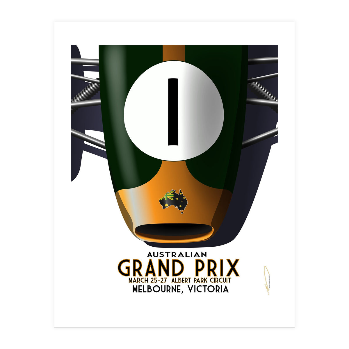 Australian Grand Prix Art Deco poster (Print Only)