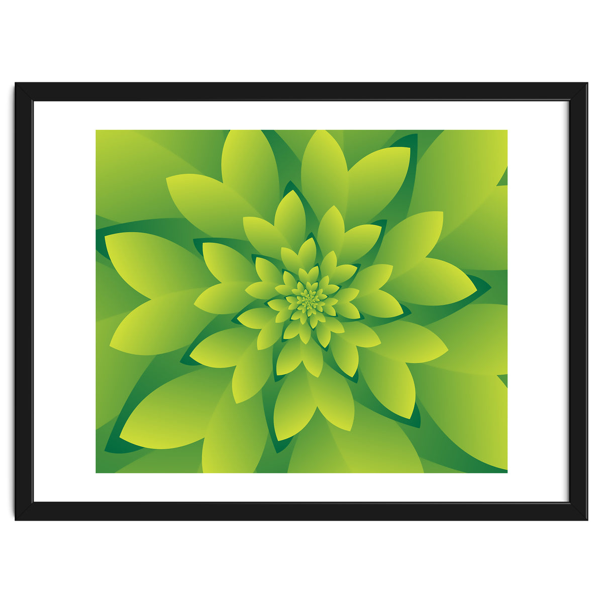 Abstract Green Floral Design 3D ART