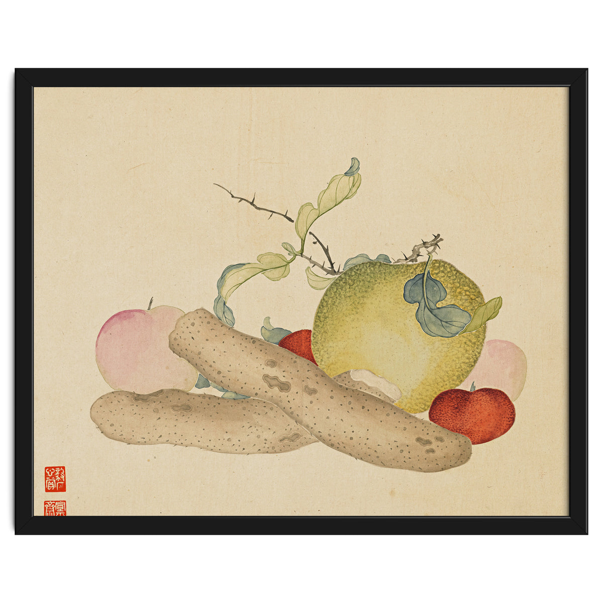 Wang Chengyu~flowers And Vegetables, Vegetables, Fruits, Yam, Apple, Pear