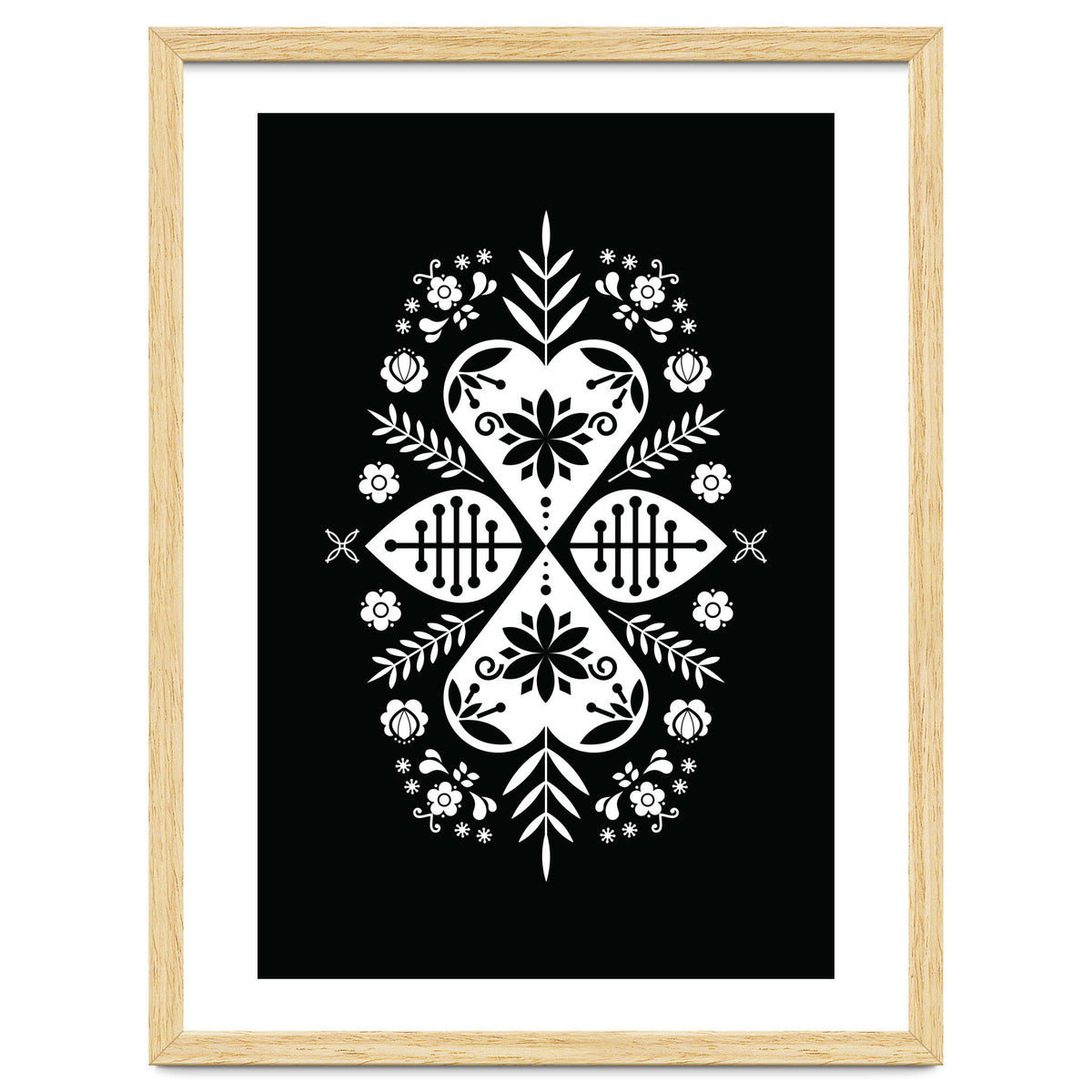 Scandinavian Folk Pattern Monochrome 01