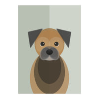 Mid Century Geometric Border Terrier Dog (Print Only)