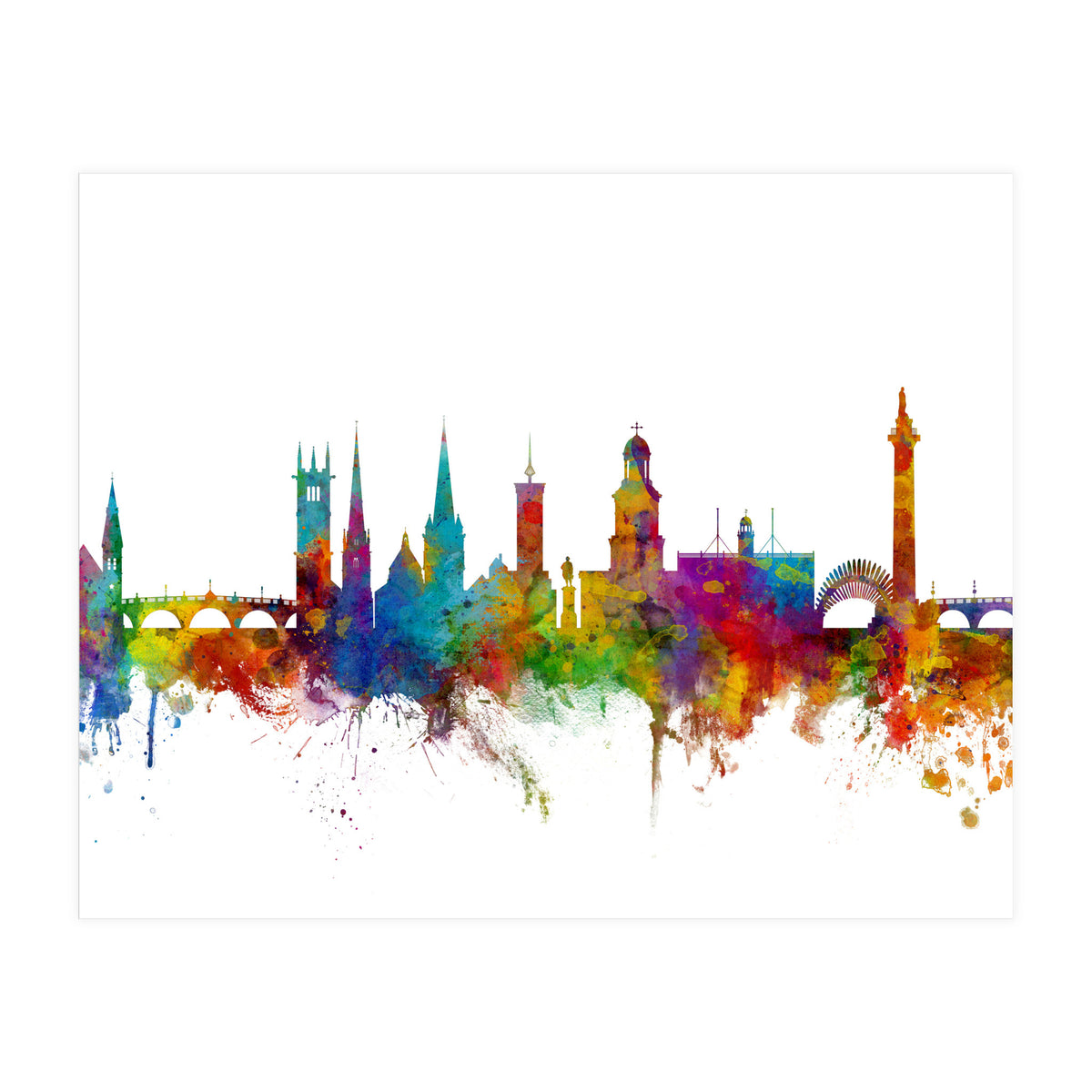 Shrewsbury England Skyline (Print Only)