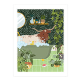 Texas Longhorn Bathing (Print Only) thumbnail