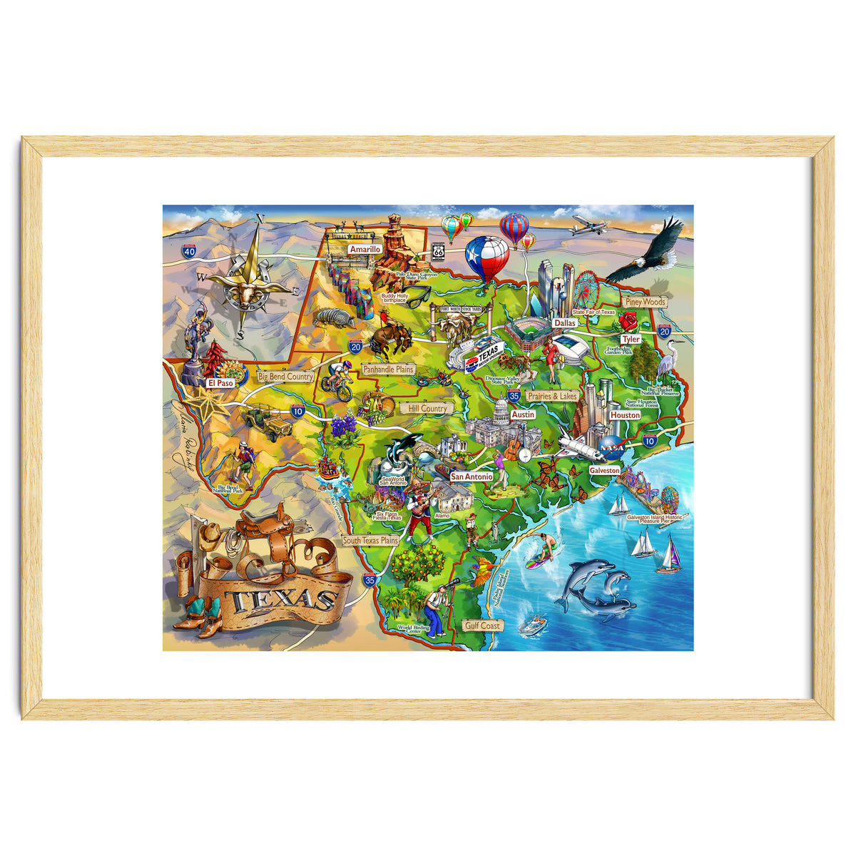 Texas Illustrated Map