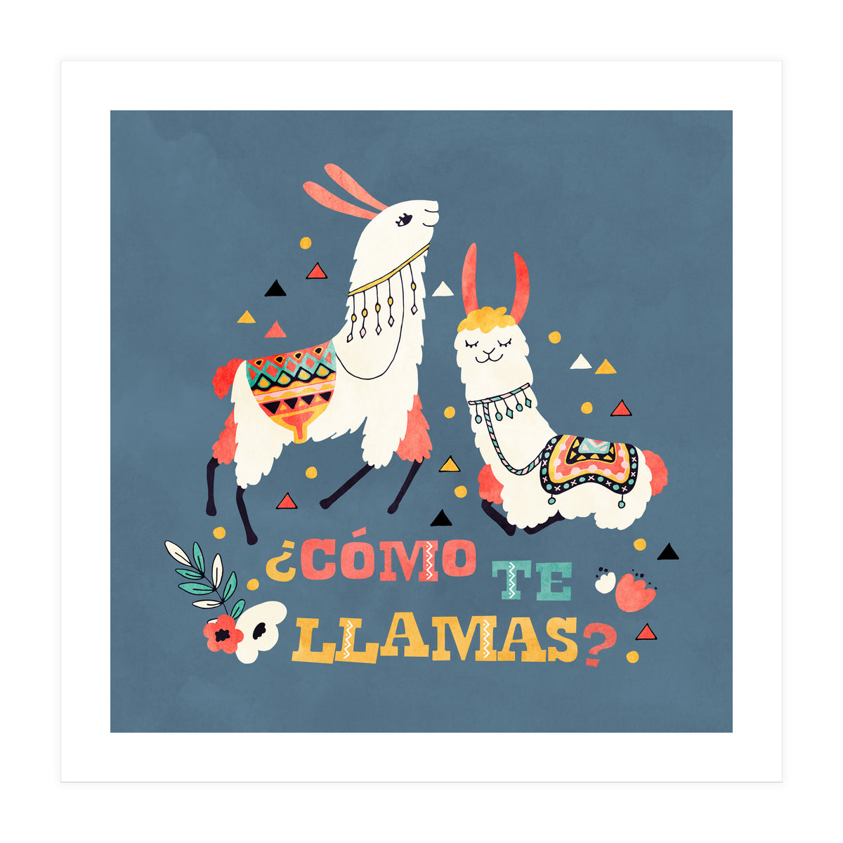 Llama With Cactus Como Te Llamas Spanish Saying 2 (Print Only)
