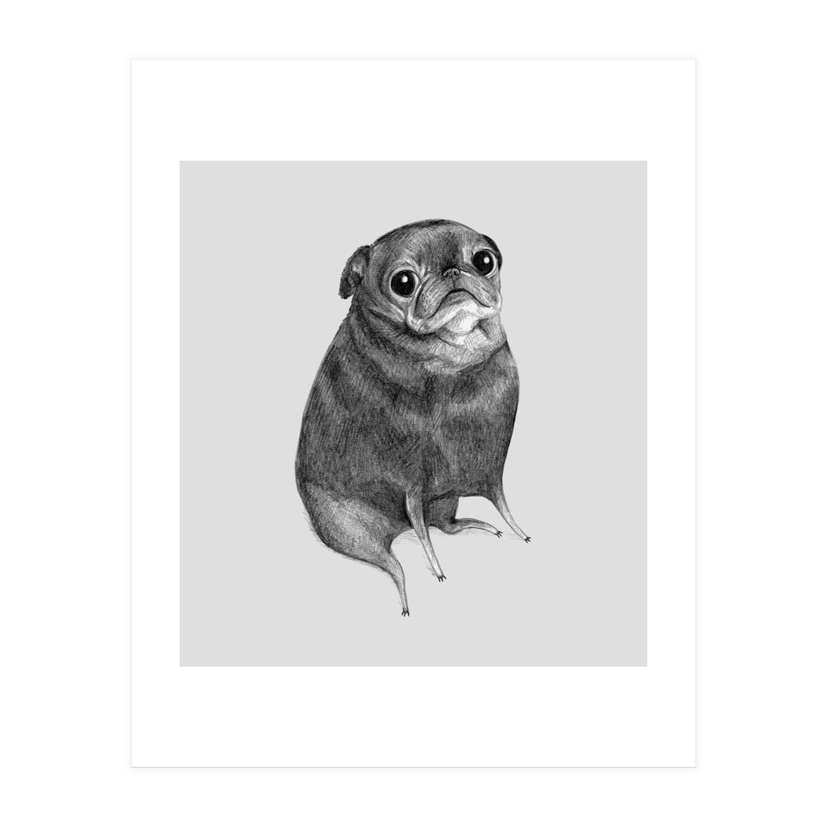 Sweet Black Pug (Print Only)