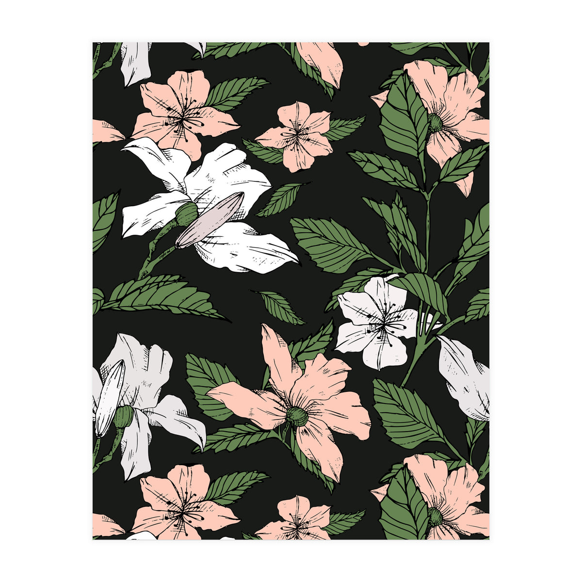 Flowers in the tropical night (Print Only)