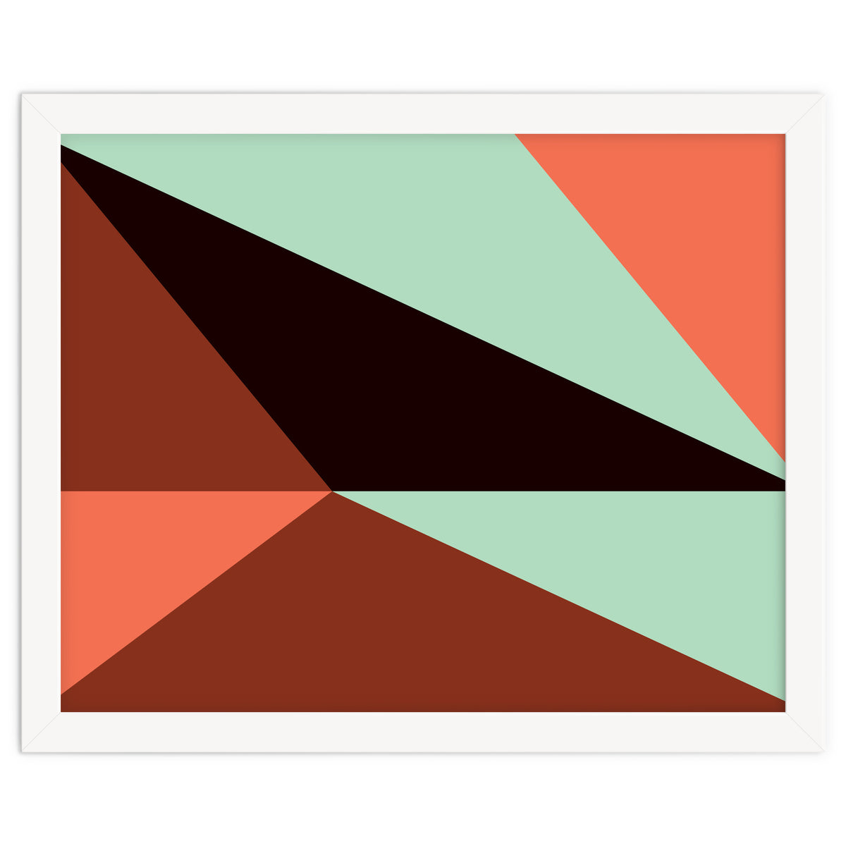 Geometric Shapes No. 17 - pink, brown, mint green & black