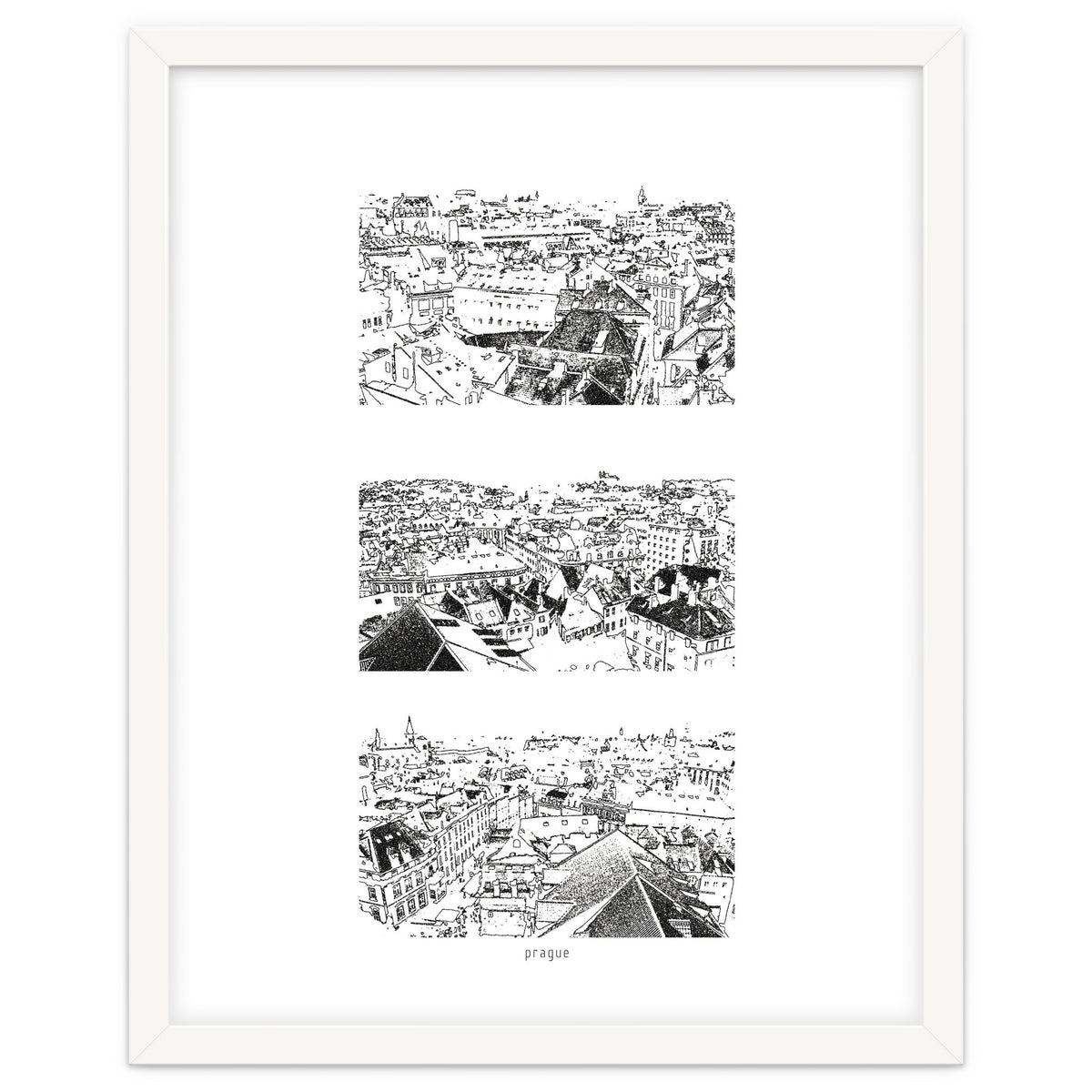 Prague print in black