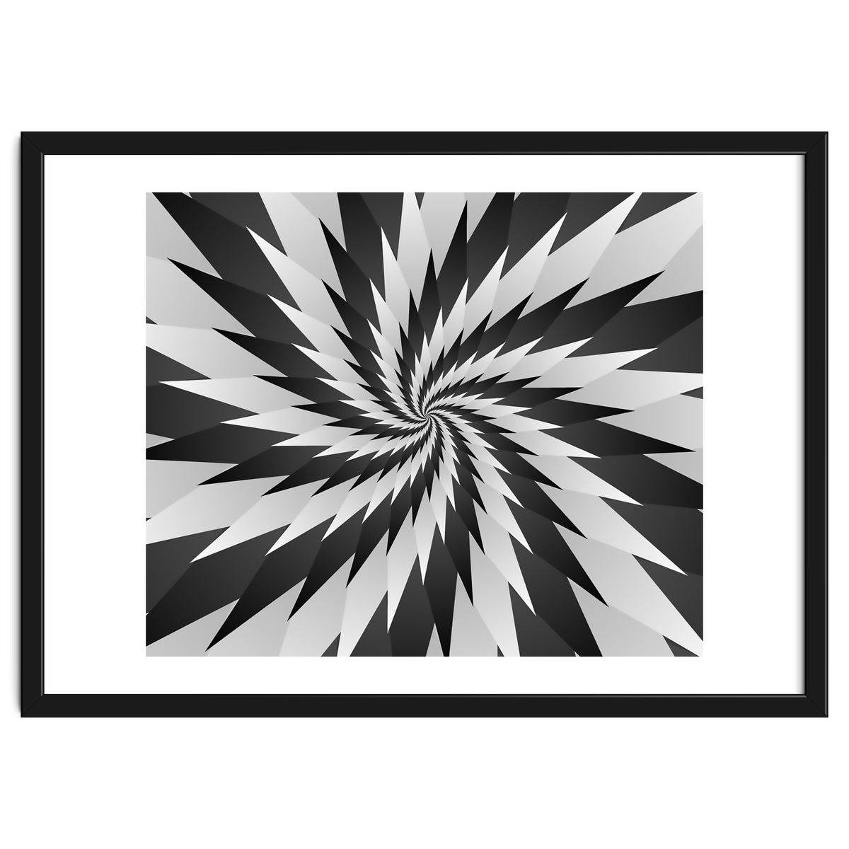 3D Abstract Swirl Monochrome Art