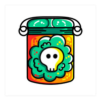 Kawaii Cute Skull In A Jar (Print Only)