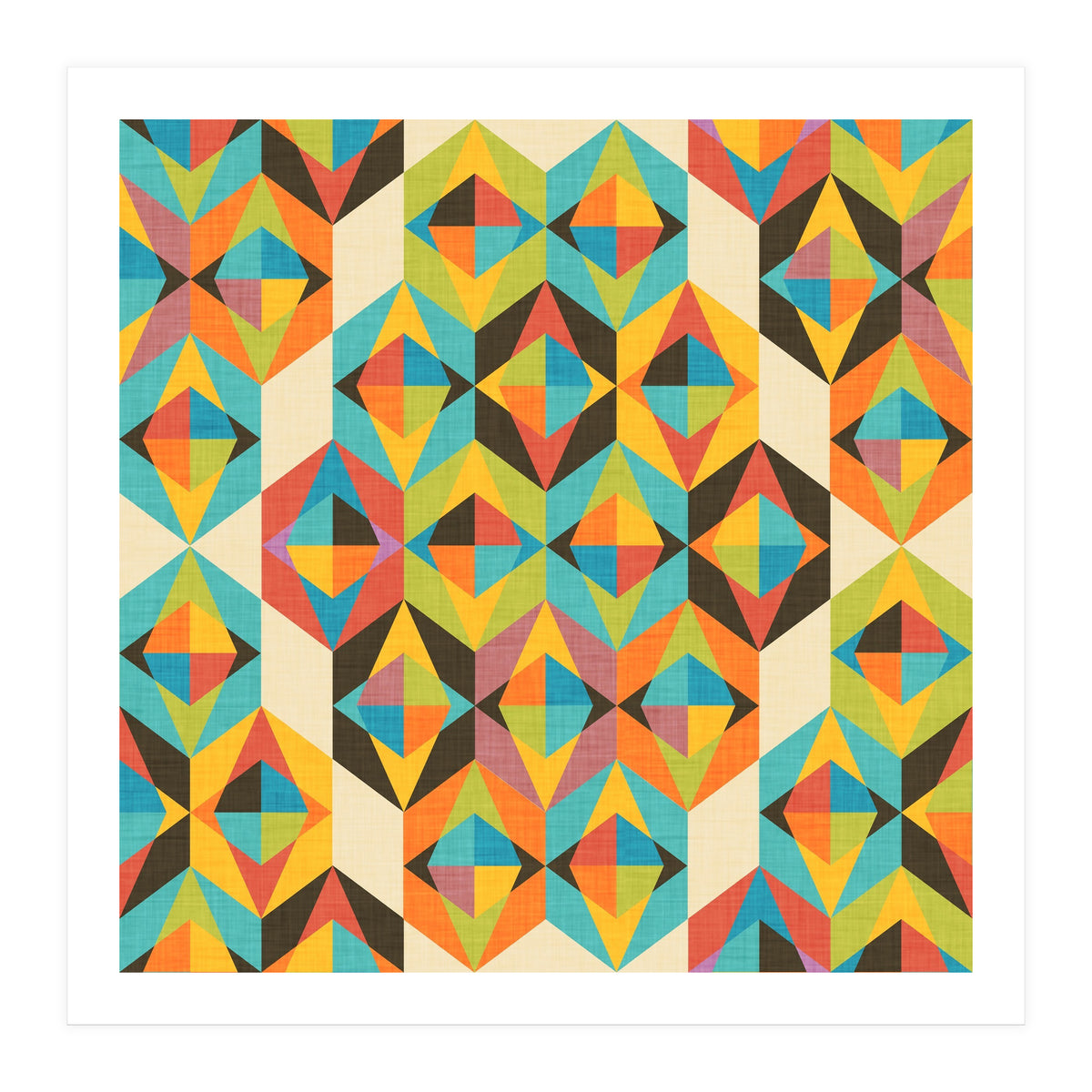 Retro Color Block Kaleidoscopic  (Print Only)