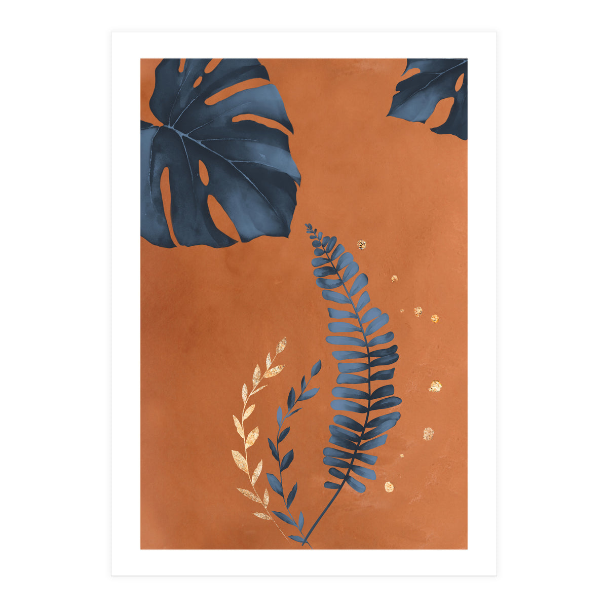 Monstera Leaf Terracotta (Print Only)
