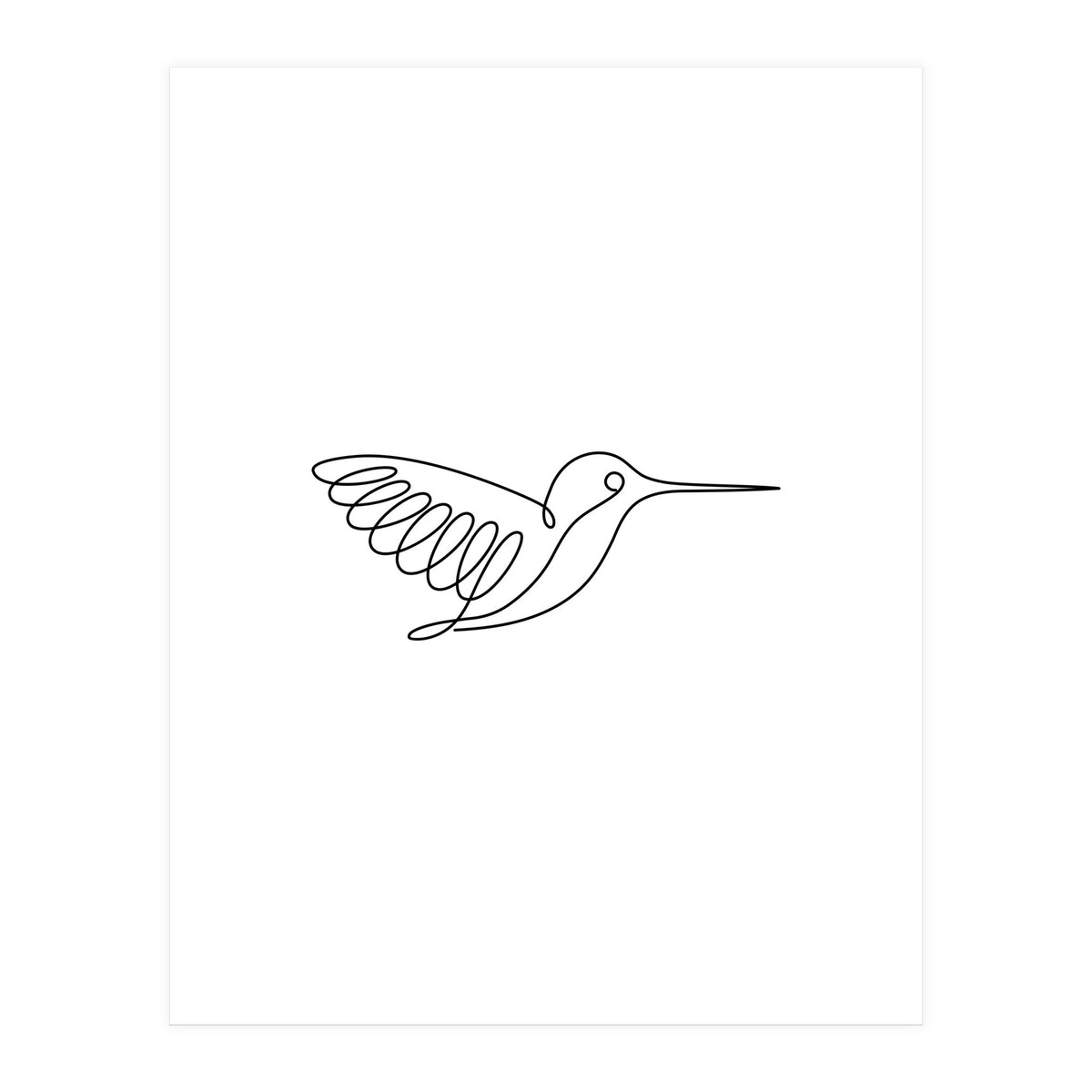 One Line Art Hummingbird (Print Only)