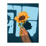 Sunflower Still Life | Flower Hand Painting | Sunny Day Shadow Hope Optimism Positivity Good Vibes (Print Only) thumbnail
