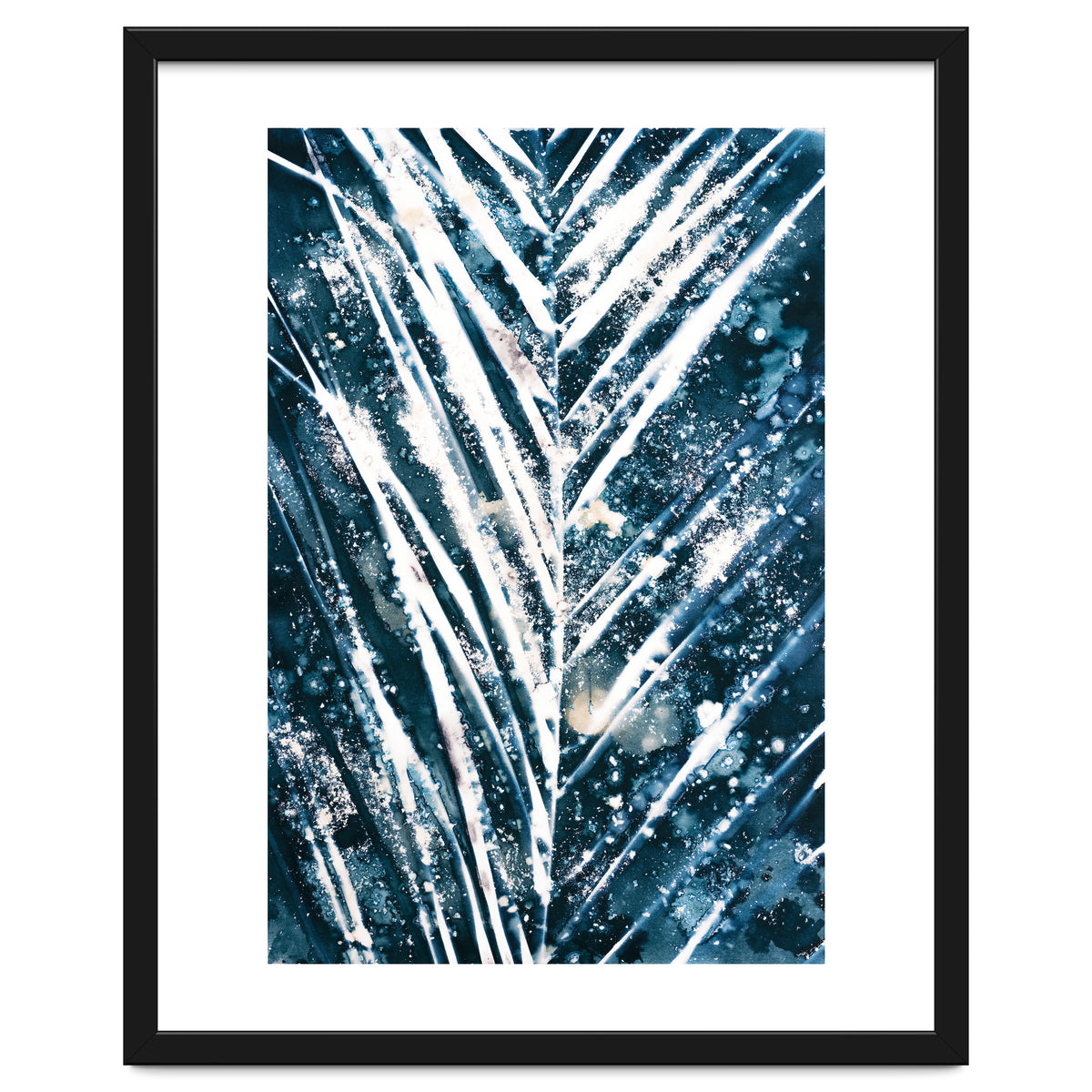 Indigo Blue Botanical Leaves No. 9