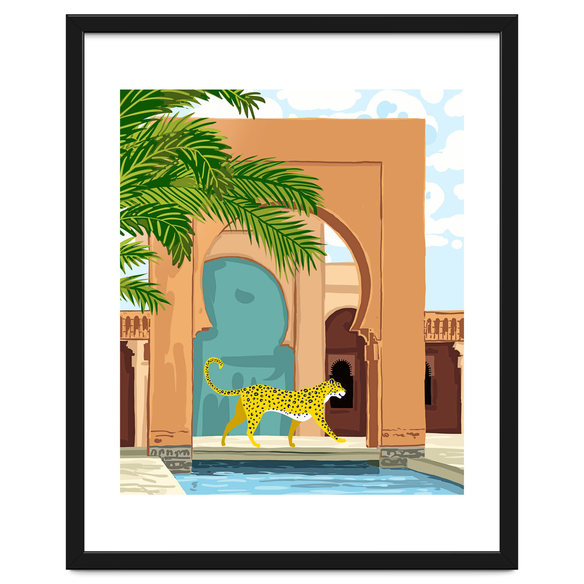 Cheetah under the Moroccan arch