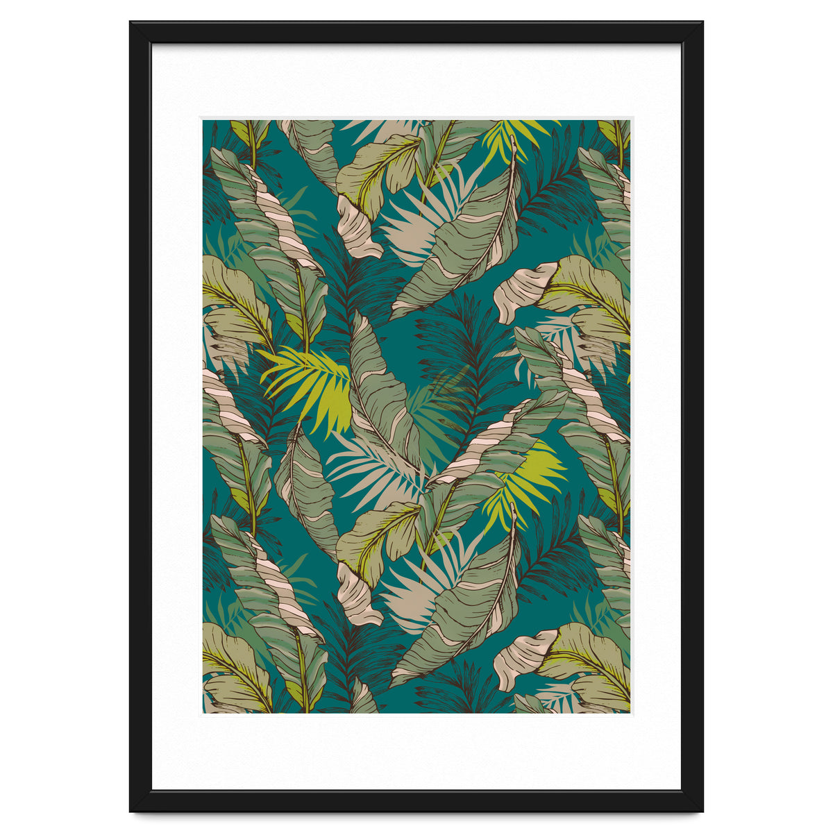 Drawing of wild tropical jungle