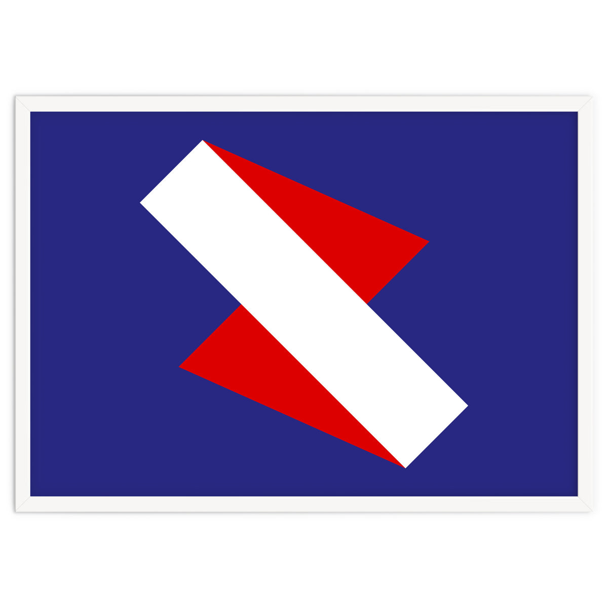 Geometric Shapes No. 68 - red & royal blue