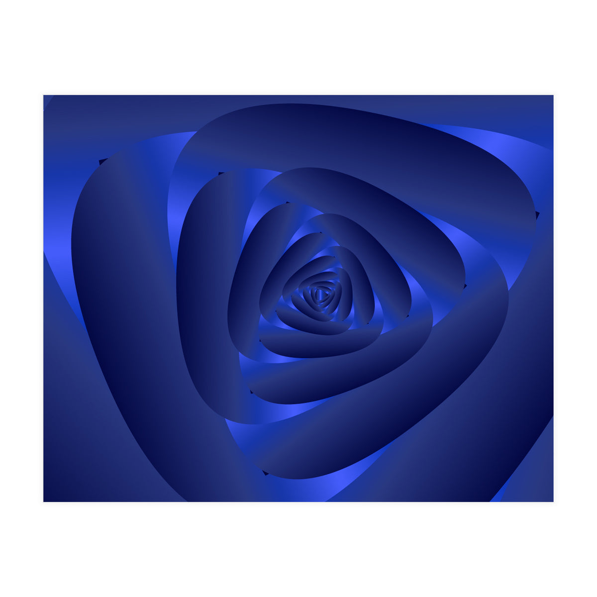 Blue Color Rose Spiral Pattern (Print Only)