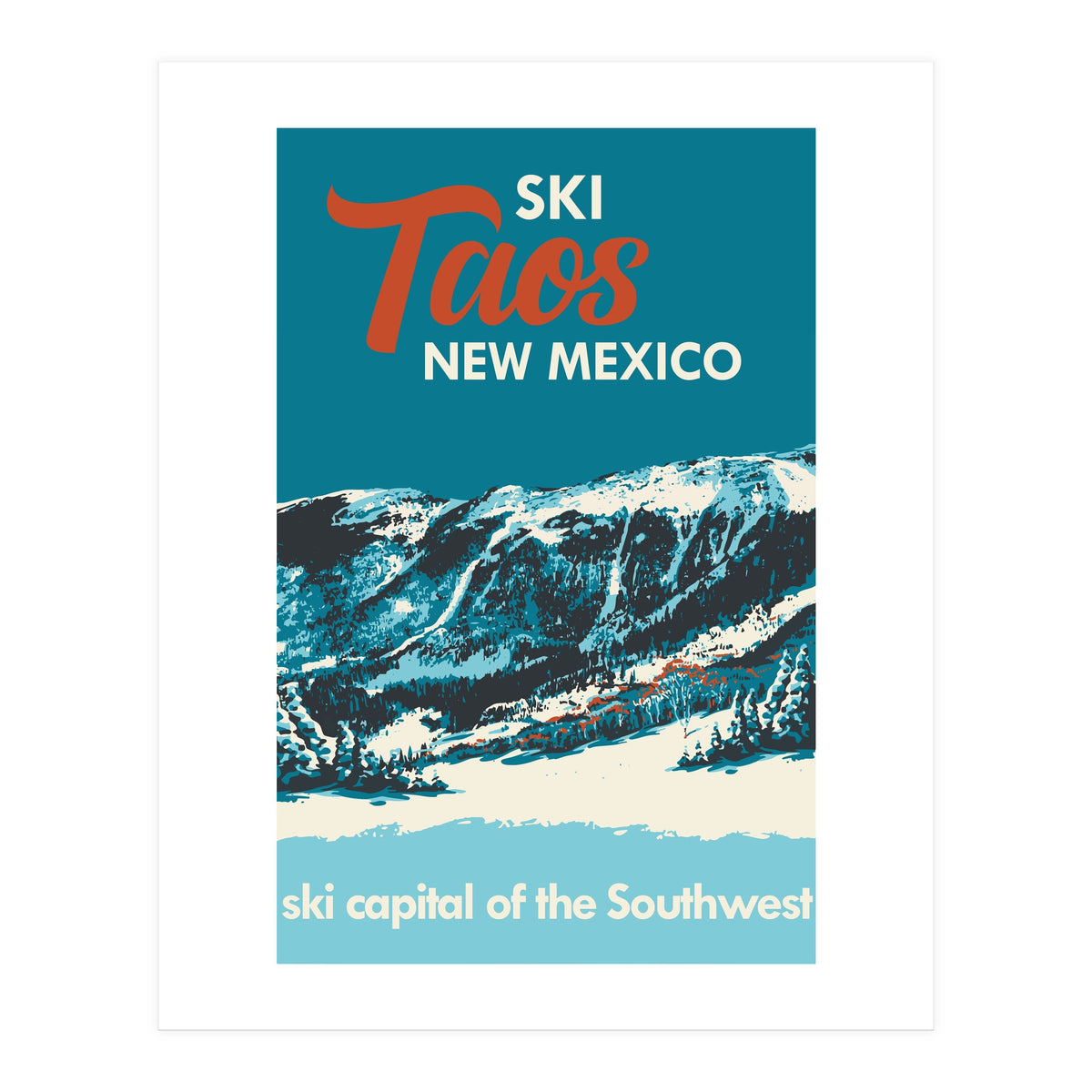 Ski Taos New Mexico vintage poster (Print Only)