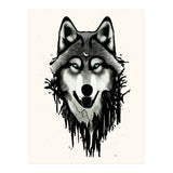 Wicked Soul, Werewolf Wolf Wild Animals Sketch, Wildlife Drawing Line Art, Wild Eclectic Dark Moon (Print Only) thumbnail