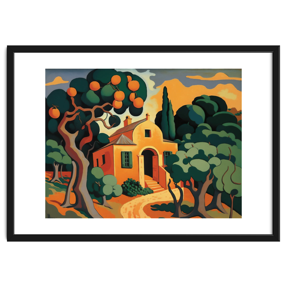 Orange House, Orange Tree Painting